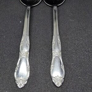 Wm A Rogers Oneida Fenway Daydream Stainless Flatware Lot‎ of 2 Serving Spoons